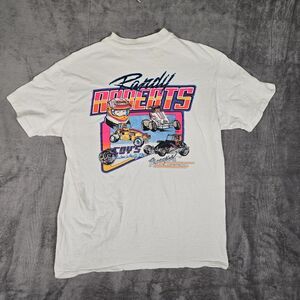 Vintage 1990 Randy Roberts Midget Racing T-Shirt Men’s Large Hanes 80s NASCAR